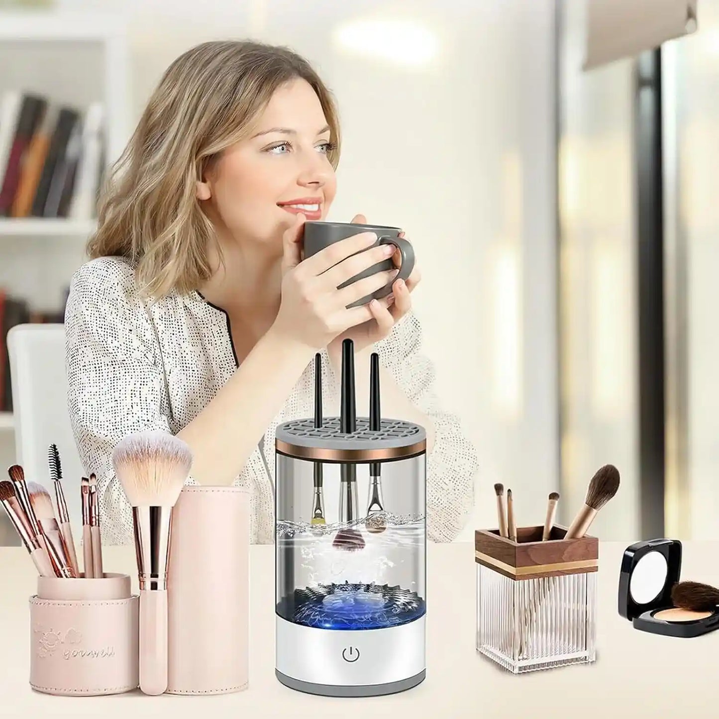 ✨ Limpiador de Brochas Eléctrico – Tu aliado para un maquillaje impecable ✨