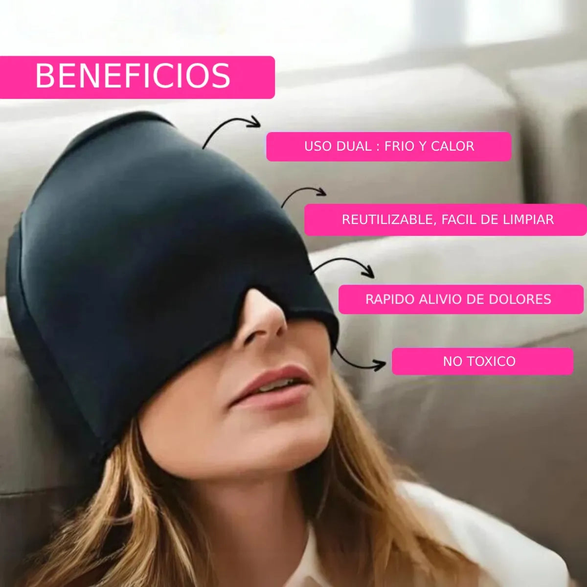 Gorro de Gel Terapéutico para Migraña y Dolor de Cabeza – Alivio Rápido y Efectivo🥶